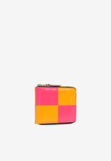 Fluo Squares Zip-Around Leather Wallet
