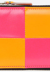 Fluo Squares Zip-Around Leather Wallet