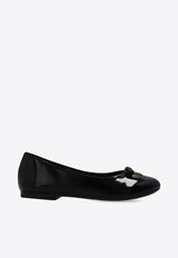 Girls DG Logo Patent Leather Ballet Flats