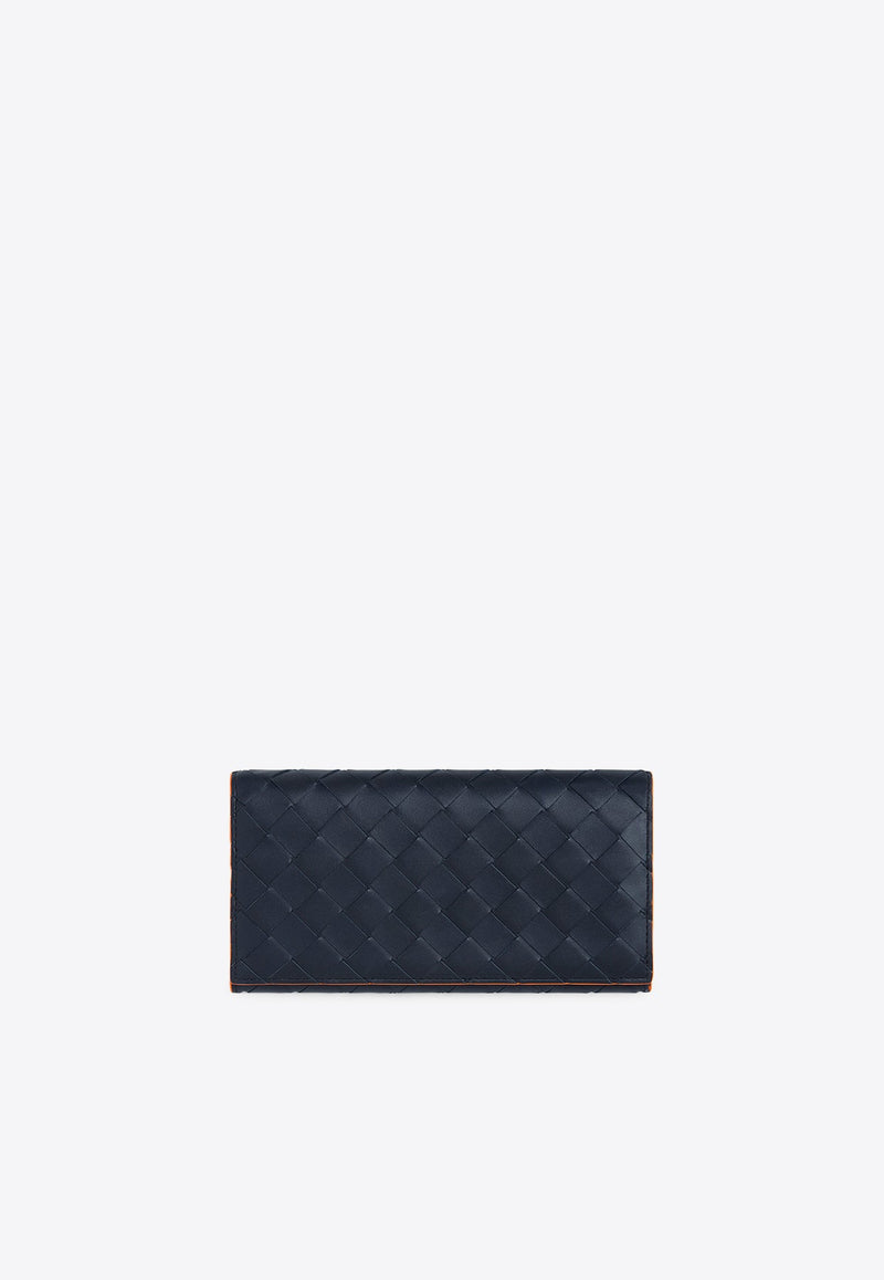 Long Wallet in Intrecciato Leather