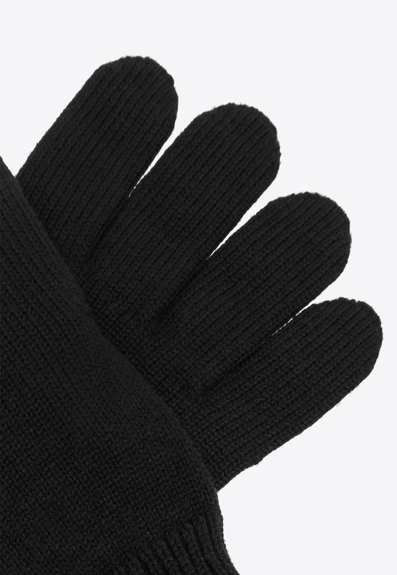 Wool Ribbed-Knit Gloves