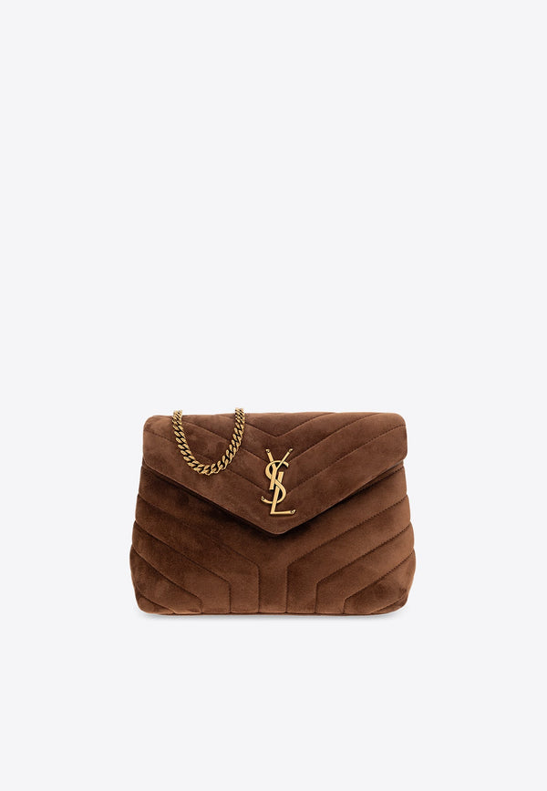 Small Loulou Shoulder Bag in Quilted Suede