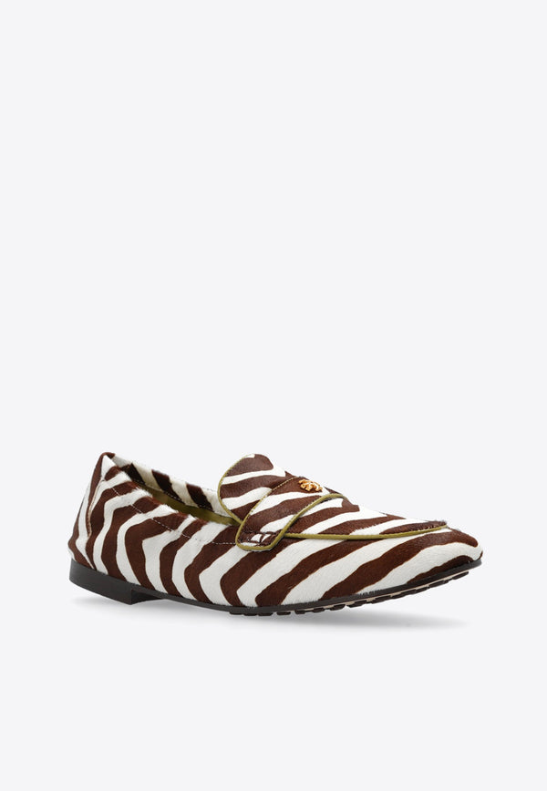 Zebra Print Leather Loafers