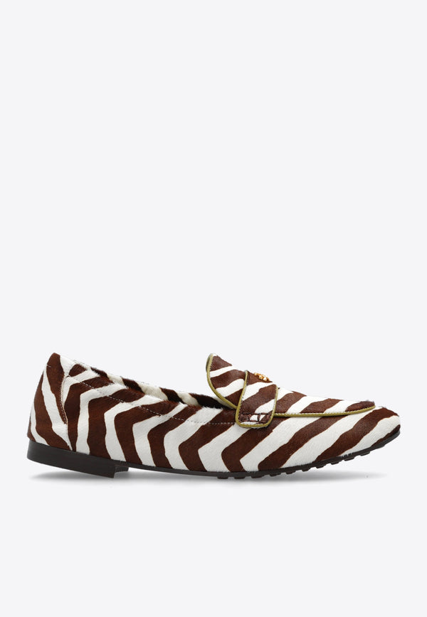 Zebra Print Leather Loafers