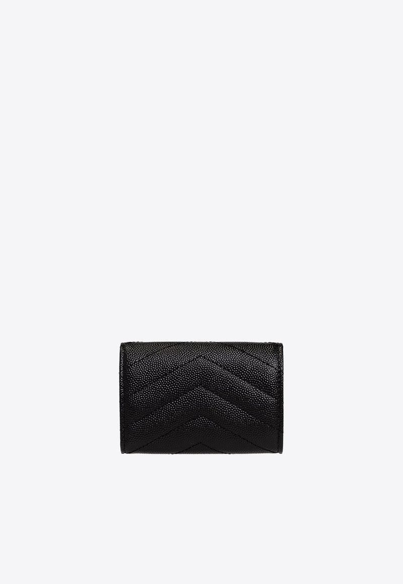 Quilted Tri-Fold Leather Wallet