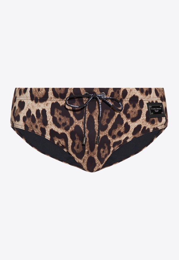 Leopard Print Swim Briefs