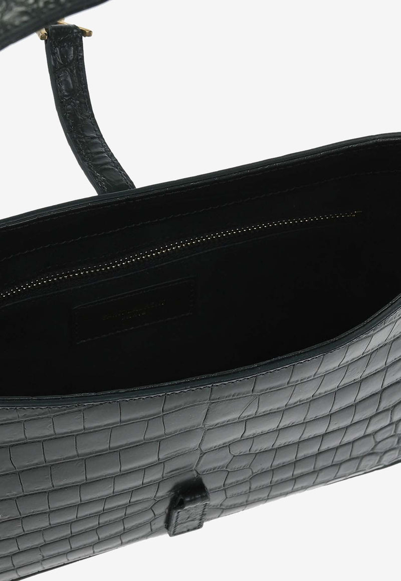 Le 5 À 7 Croc-Embossed Leather Shoulder Bag