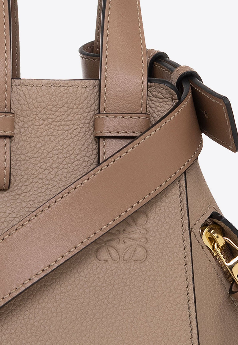 Compact Hammock Grained Leather Shoulder Bag