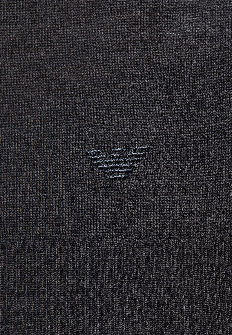 Logo Embroidered Wool Sweater