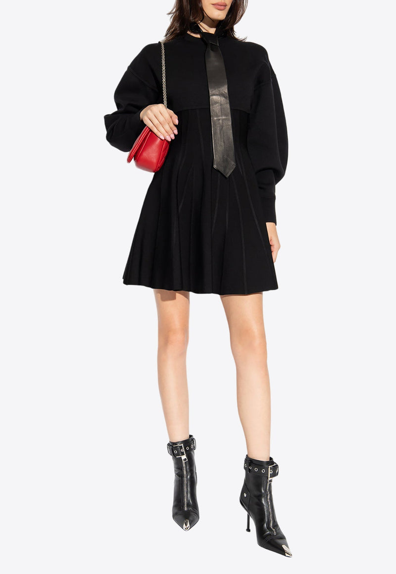 Long-Sleeved Wool Mini Dress