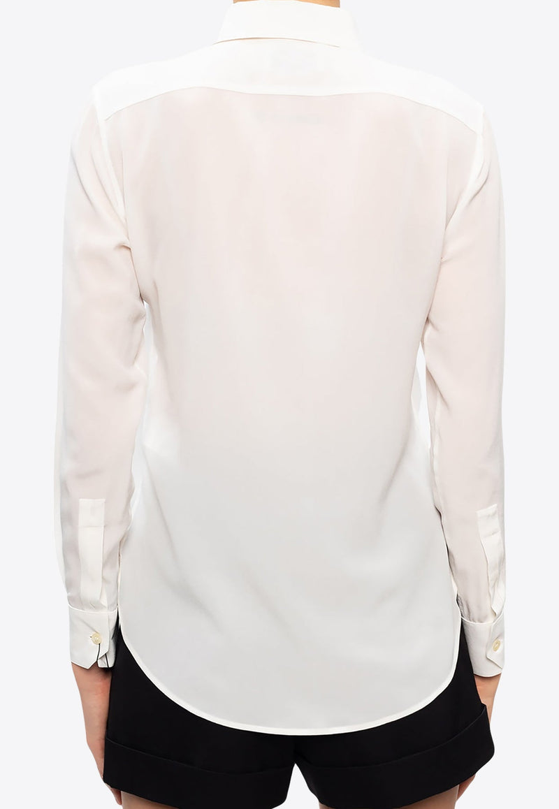 Silk Crepe Long-Sleeved Shirt