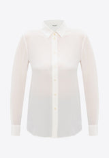 Silk Crepe Long-Sleeved Shirt