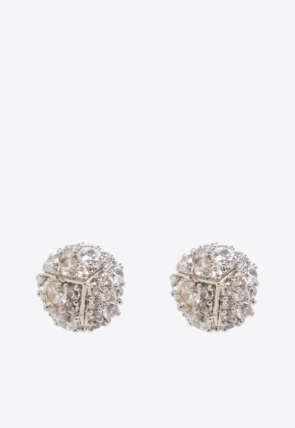 Rhinestone-Embellished Pine Cone Earrings