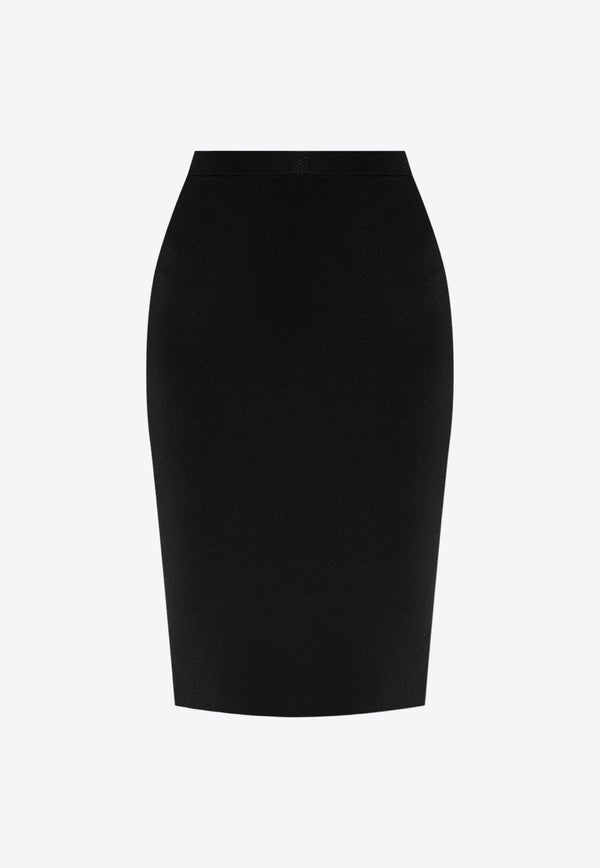 Fine-Ribbed Pencil Skirt