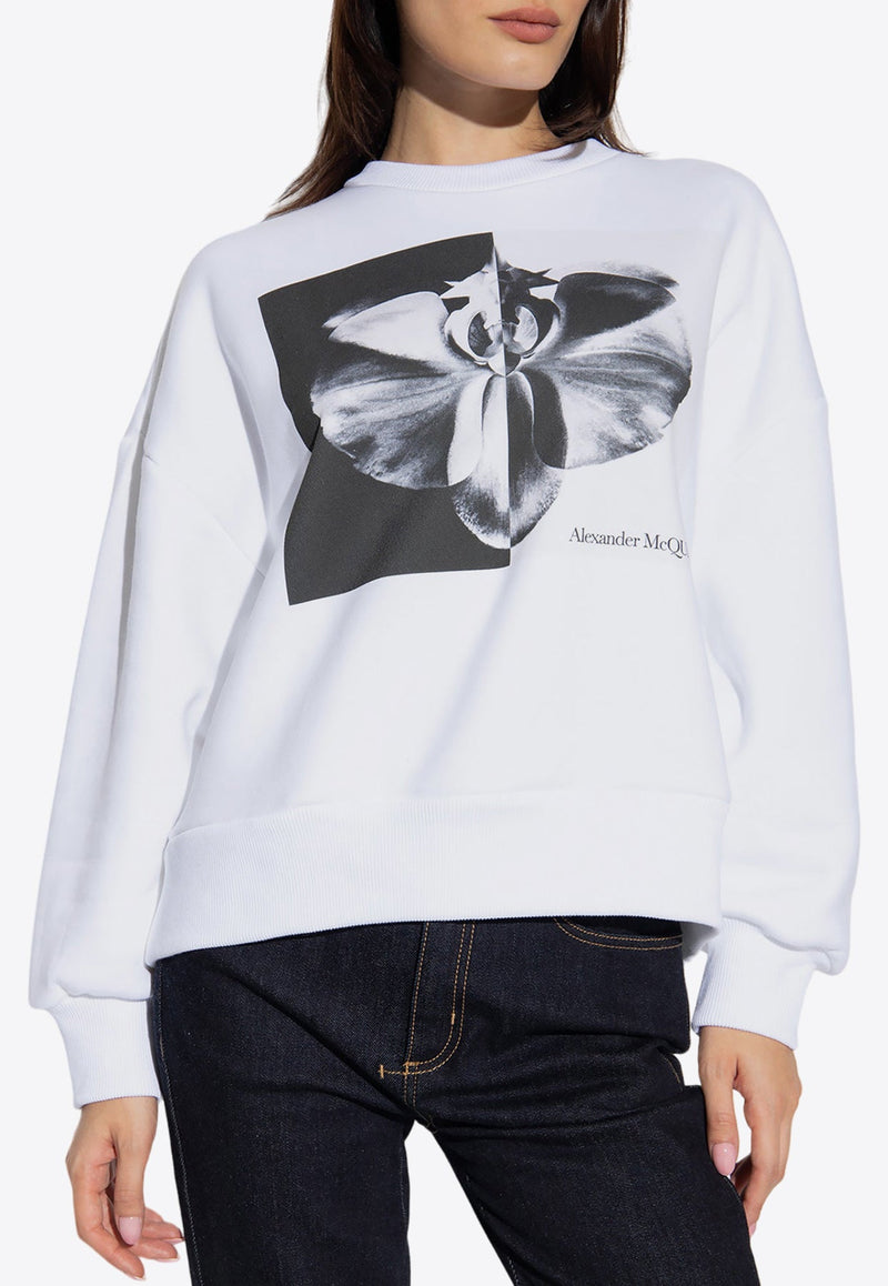 Floral Print Crewneck Sweatshirt