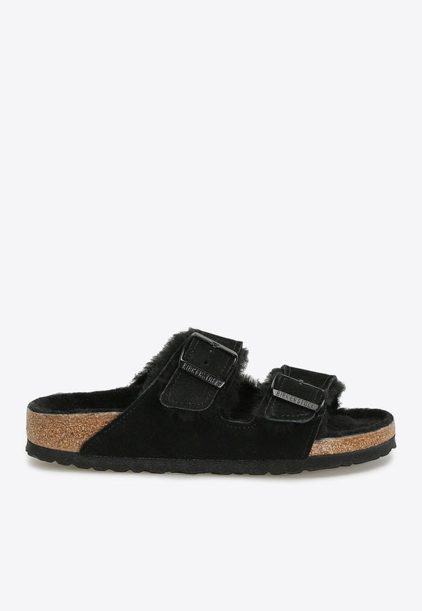 Arizona Shearling Suede Leather Slides