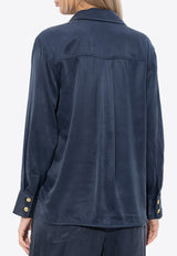 Oversized Long-Sleeved Satin Shirt