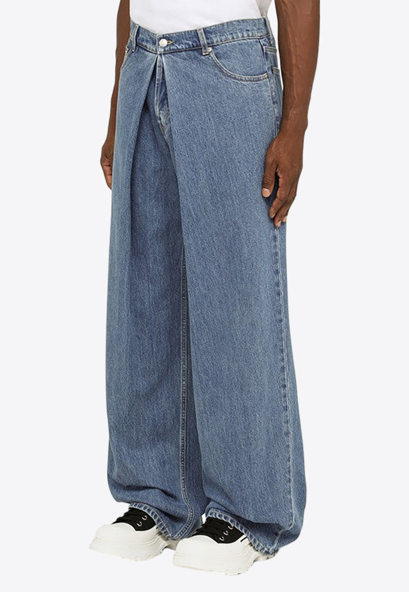 Washed Straight-Leg Jeans