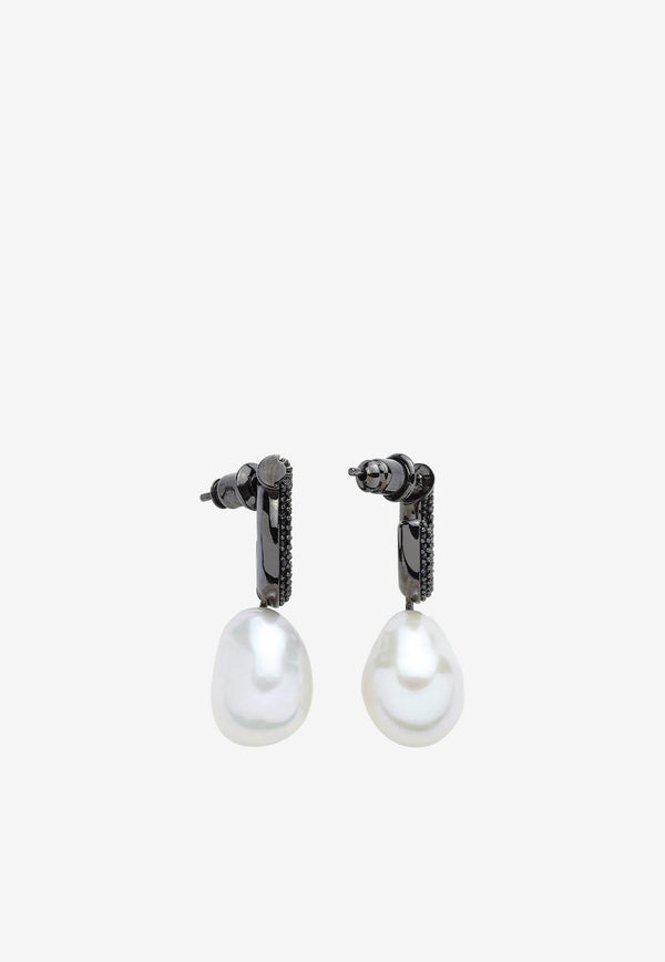 Gancini Earrings with Baroque Pearl