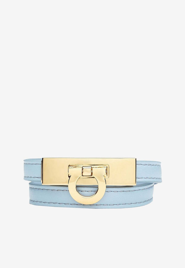 Gancini Double-Twist Leather Bracelet