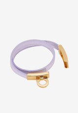 Gancini Double-Twist Leather Bracelet