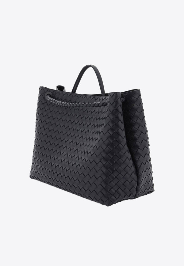 Large Andiamo Top Handle Bag in Intrecciato Leather