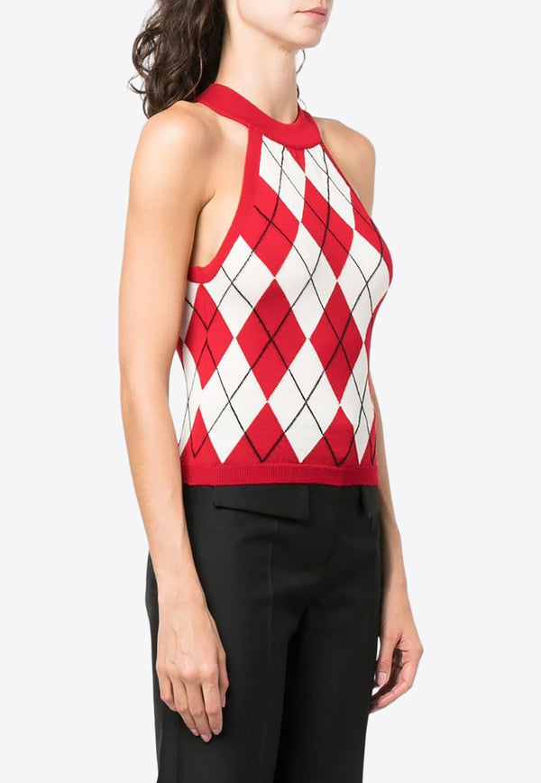 Argyle Knit Tank Top