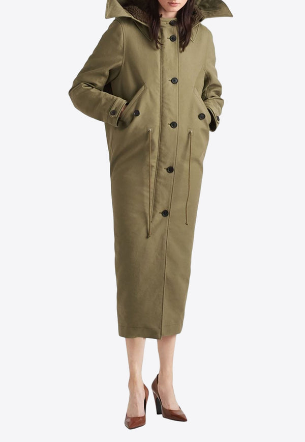 Single-Breasted Long Trench Coat