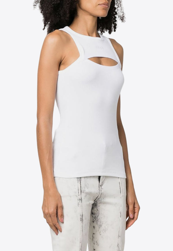 Cut-Out Fine Ribbed Tank Top