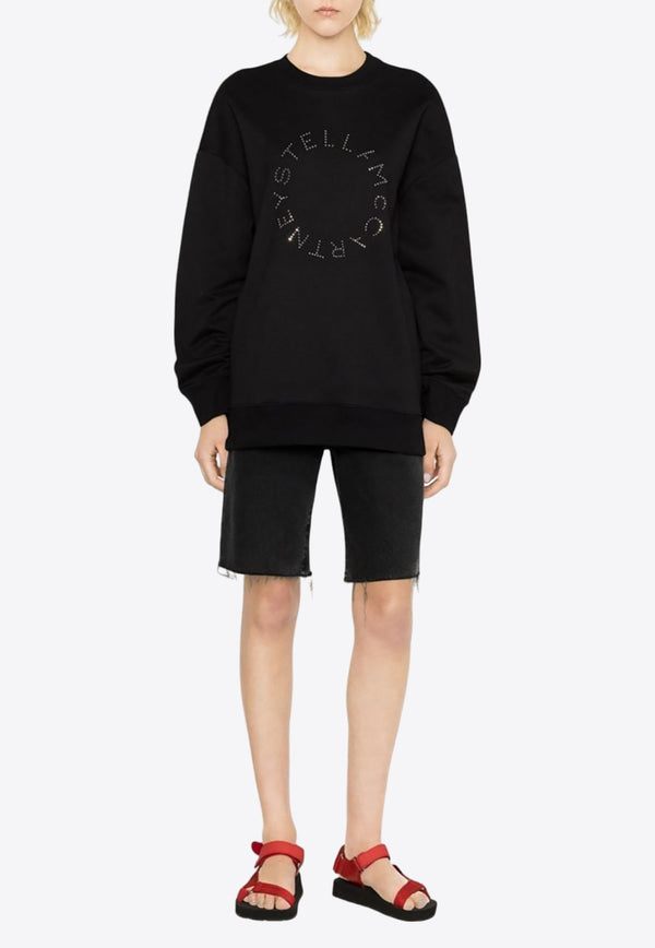 Crystal-Embellished Logo Sweatshirt