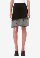 Distressed Crystal-Embellished Skirt