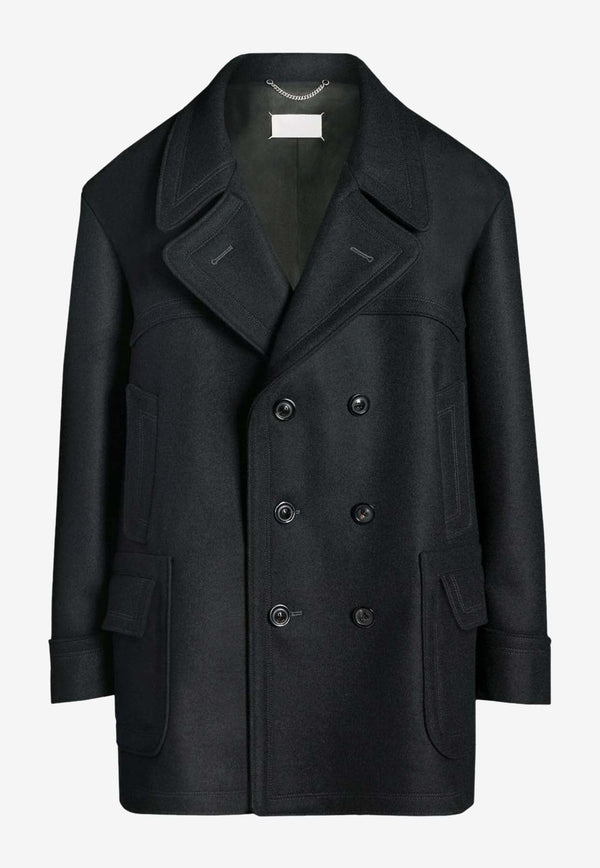 Oversized Double-Breasted Wool-Blend Coat