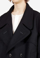 Oversized Double-Breasted Wool-Blend Coat