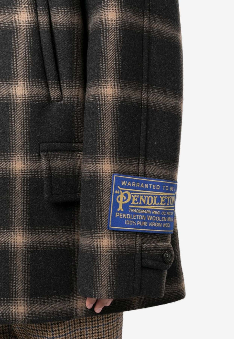 Pendleton Checked Double-Breasted Coat
