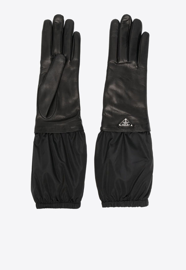 Triangle Logo Leather Gloves