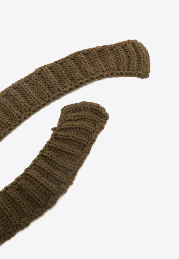 Rib-Knit Tied Belt