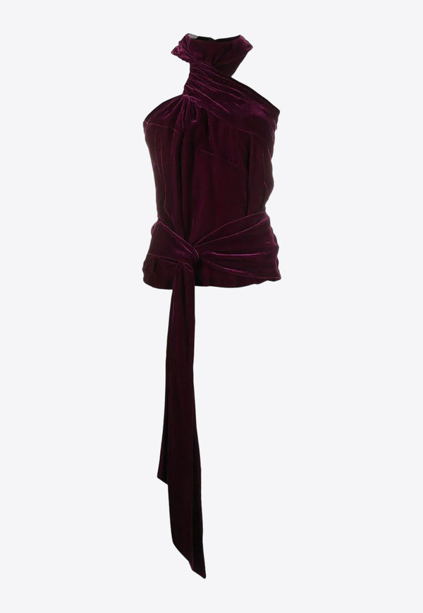 Halter-Neck Top in Velvet