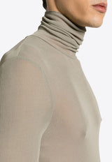 Semi Sheer Turtleneck Sweater