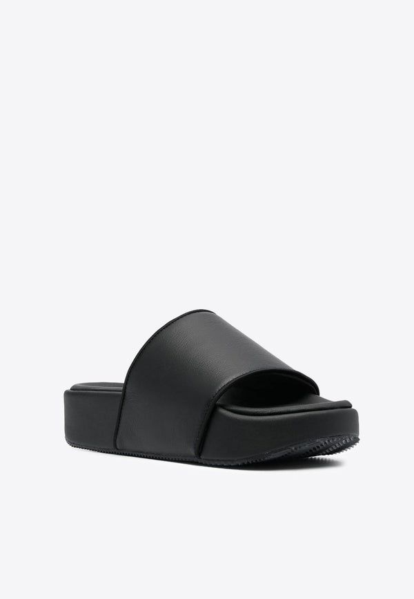 Y-3 Leather Flatform Slides