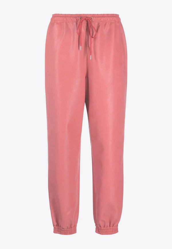 Faux-Leather Track Pants