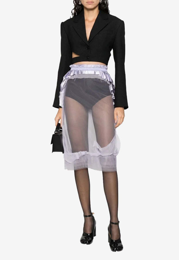 Décortiqué Sheer Midi Pencil Skirt