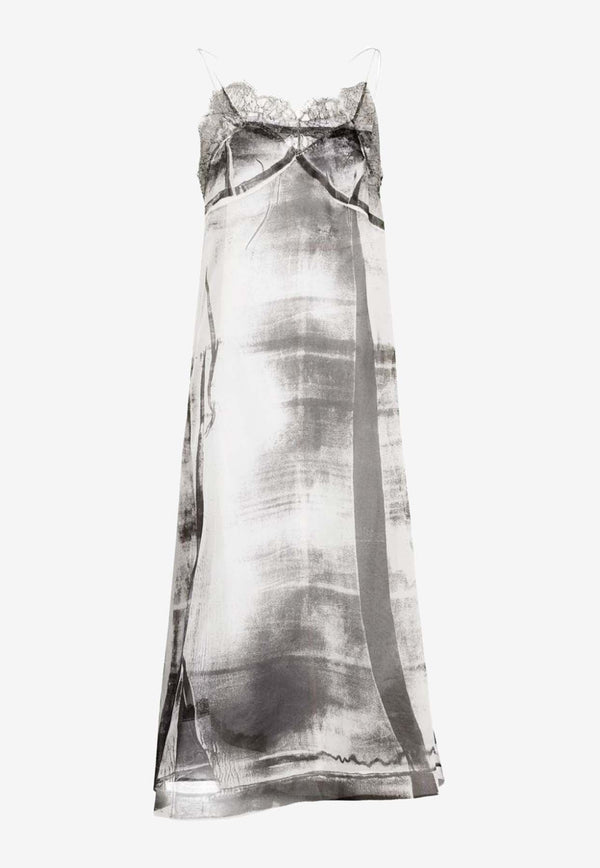 Freeze-Frame Printed Silk Midi Dress