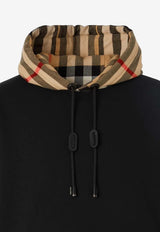 Check-Detailed Hooded Sweatshirt