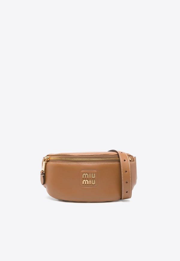 Logo Patch Leather Belt Bag