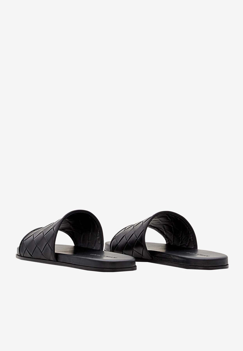 Sunday Padded Intrecciato Leather Slides