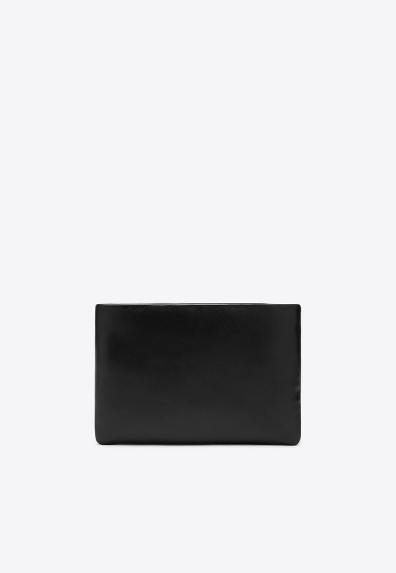 Padded Leather Pouch Bag