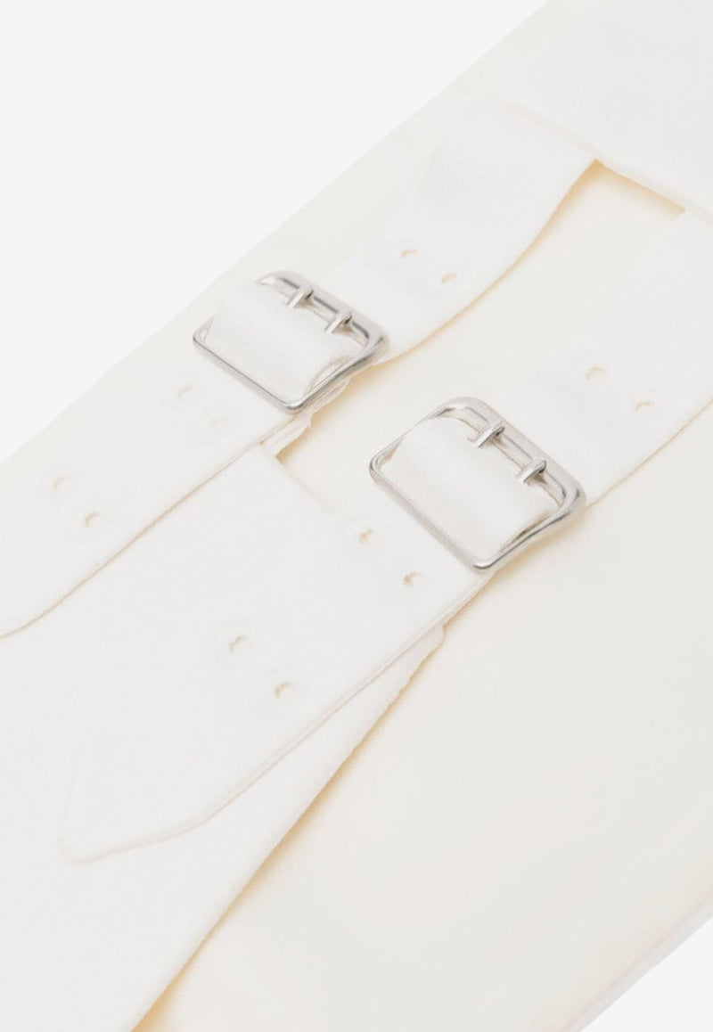 Pleated Satin Buckled Belt