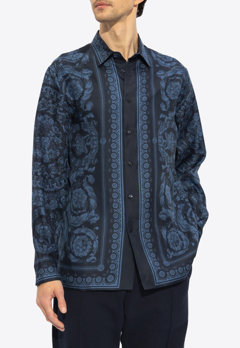 Barocco Print Silk Shirt