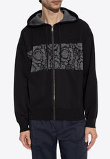 Barocco Jacquard Zip-Up Hooded Sweatshirt