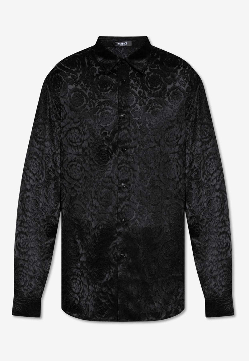 Barocco Devoré Semi-Sheer Silk Shirt
